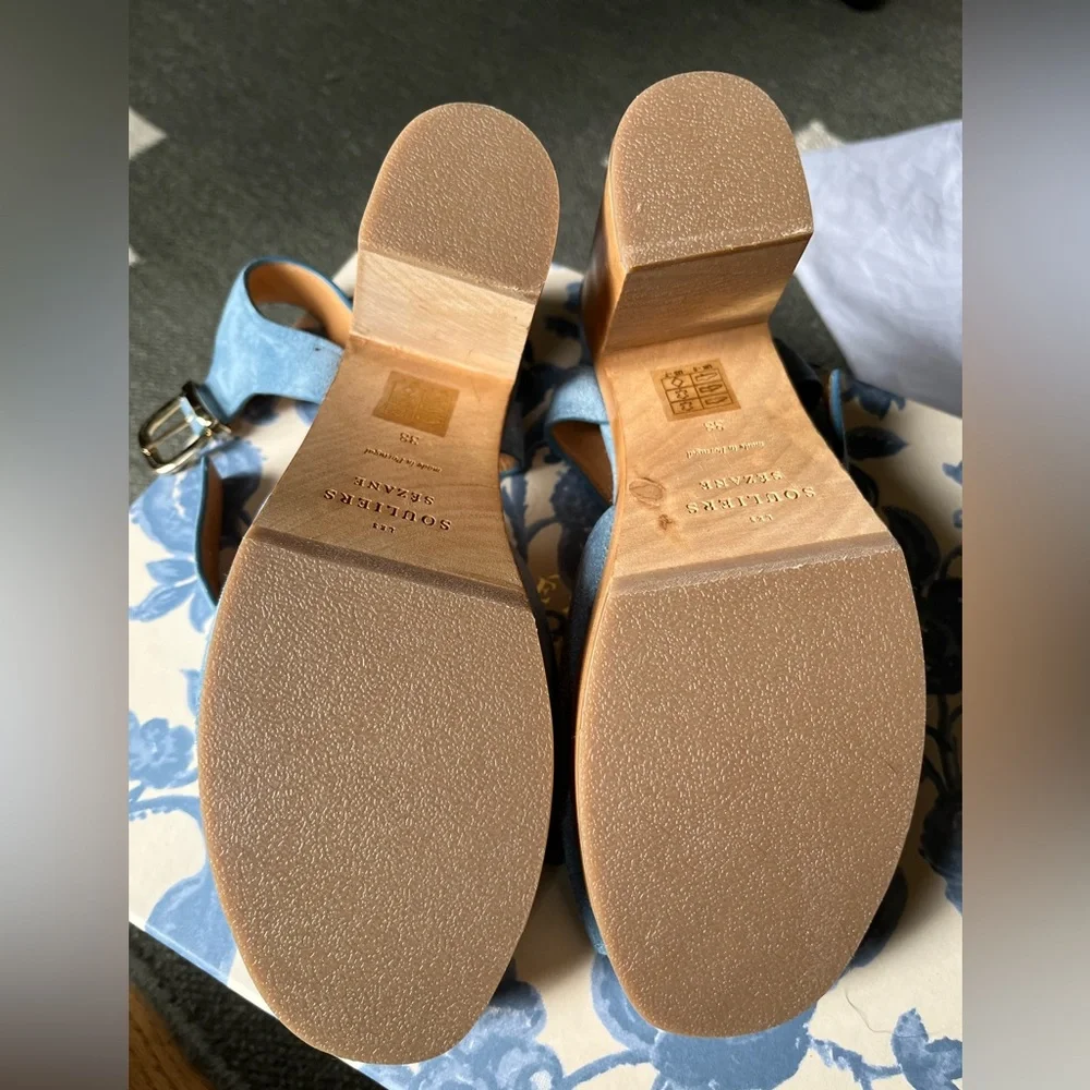 Sézane Blue Fausta Clog NIB - Picture 4 of 6